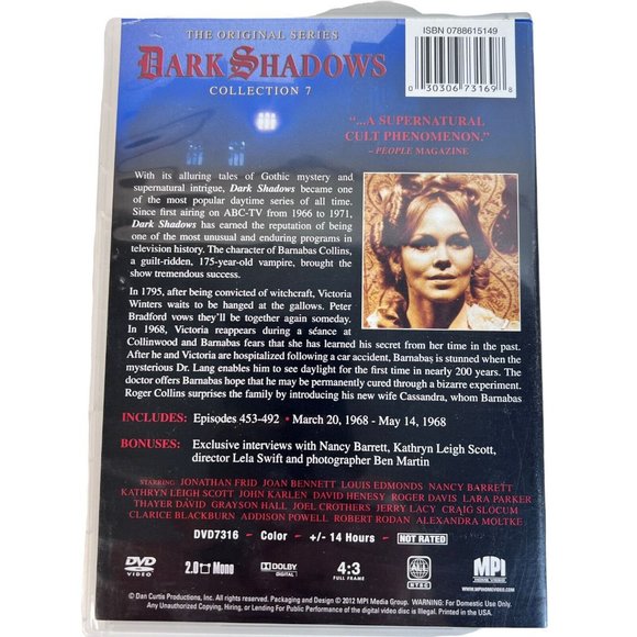 Dark Shadows The Original Series DVD Collection 7 Episodes 453-492 4 Discs 2012 - Picture 3 of 12
